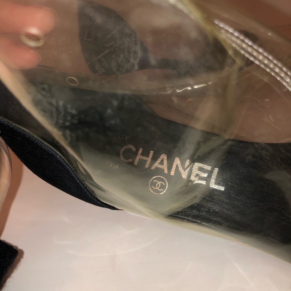Chanel Vintage Spring Summer 2018 Transparent Black Toe Cap Lucite Boots 38 - Picture 9 of 9